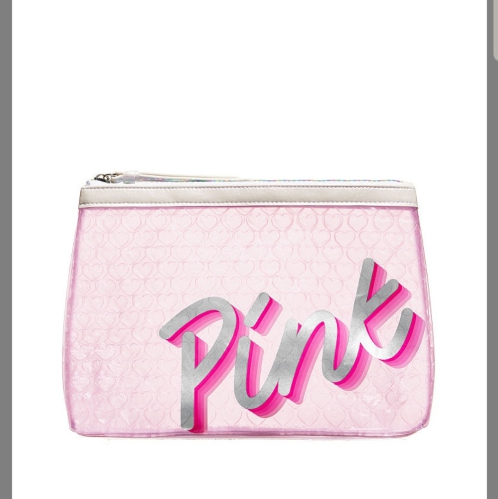Bubble Heart Beauty Bag- NWT- VS Pink